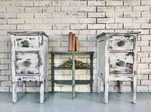 Vintage Repurposed Vanity Set of Nightstands (2)