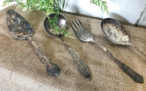 Vintage Tarnished Serving Set