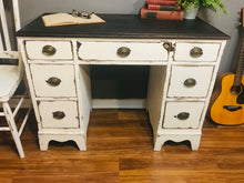 Load image into Gallery viewer, Pretty Vintage Wood Desk &amp; Chair