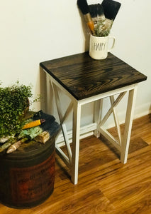 Farmhouse Cross Base accent Table