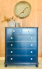 Load image into Gallery viewer, Coastal Navy Chest of Drawers