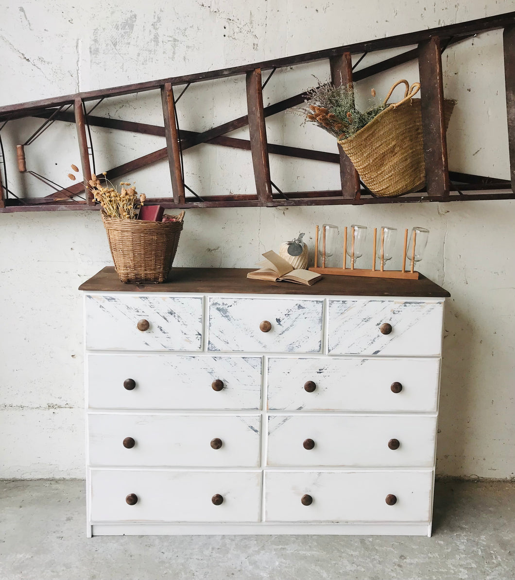 Pretty Chippy Farmhouse Dresser or Buffet