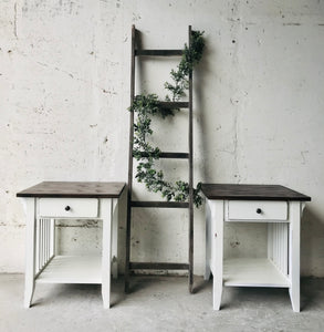 Rustic Farmhouse End Table Set