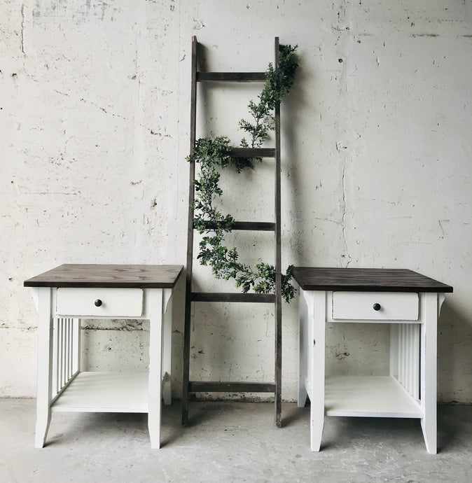 Rustic Farmhouse End Table Set