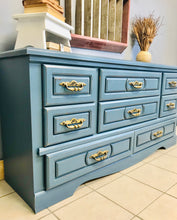 Load image into Gallery viewer, Beautiful Blue Long Dresser or TV Stand