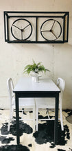 Load image into Gallery viewer, Vintage Enamel Top Table &amp; Metal Cafe Chairs (3pc)