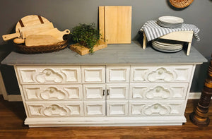 Farmhouse Ornate Buffet or TV Stand