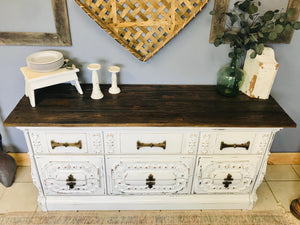 Stunning Ornate Farmhouse Buffet or Long Dresser