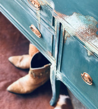Load image into Gallery viewer, Pretty Patina Painted Antique Buffet