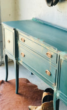 Load image into Gallery viewer, Pretty Patina Painted Antique Buffet