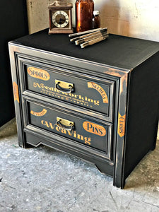 Unique Vintage Armoire & Nightstand (2pc)