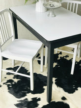 Load image into Gallery viewer, Vintage Enamel Top Table &amp; Metal Cafe Chairs (3pc)