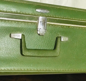 Vintage “Sears Featherlite” Green Suitcase