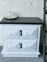 Load image into Gallery viewer, Pretty Vintage Farmhouse Nightstand or End Table Set