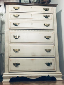 Beautiful Tall Boy Chest of Drawers and Nightstand Set