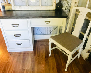 Farmhouse Wood Desk with Chair