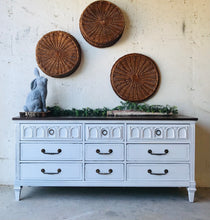 Load image into Gallery viewer, Beautiful Vintage Farmhouse Dresser, Buffet, or TV Stand