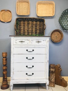 Pretty Vintage Tall Chest of Drawers