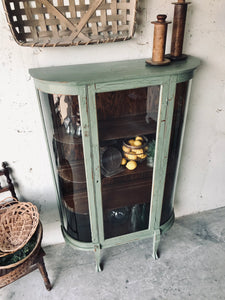 Gorgeous Chippy Antique Solid Wood Curio Cabinet