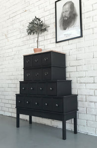 Available @Twin Rivers Awesome Black Apothecary Cabinet