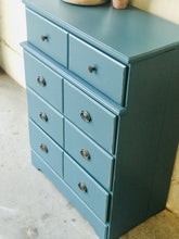 Load image into Gallery viewer, Pretty Blue Vintage Chest of Drawers