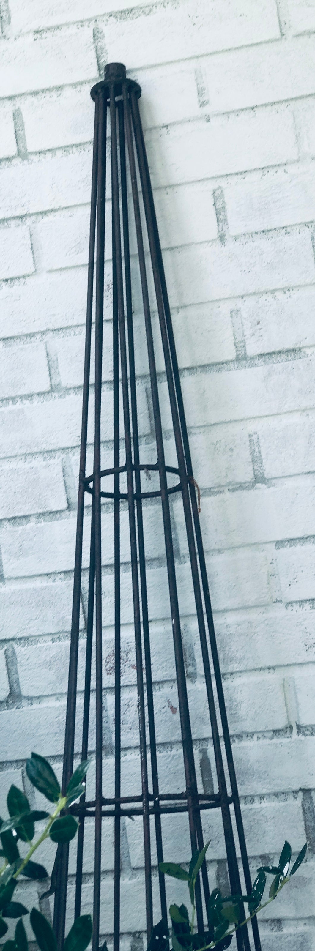 Industrial Salvaged Metal Obelisk Topiary/Trellis