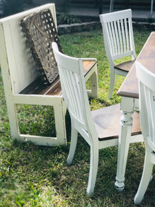 Perfect Large Farmhouse Table w/4 Chairs & Bench