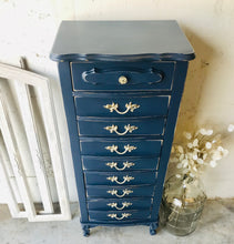 Load image into Gallery viewer, Beautiful Navy Blue French Provincial Lingerie Chest