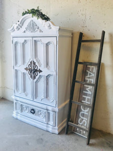 Beautiful Vintage Farmhouse Armoire Chest of Drawers