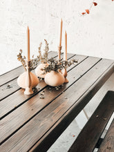 Load image into Gallery viewer, AVAILABLE @Twin Rivers Local Vintage Solid Wood Farmhouse Table &amp; Two Benches