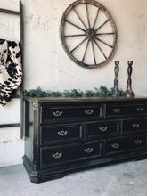 Load image into Gallery viewer, Moody Black Farmhouse Buffet, Dresser, or TV Stand