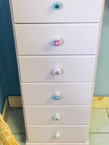 Adorable Pink Tall & Skinny Chest of Drawers