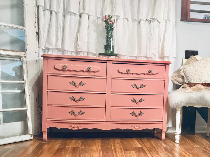 Pretty in Pink French Provincial Dresser