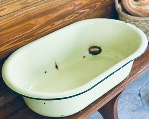 Huge Old Porcelain Farmhouse Wash Tub