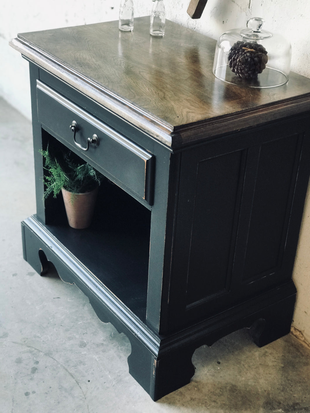 Rustic Farmhouse Single Nightstand or End Table