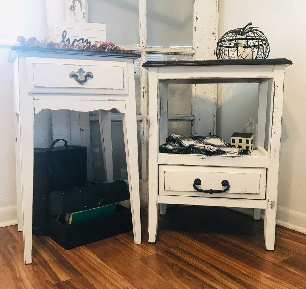 Perfect Farmhouse Mismatched Nightstands