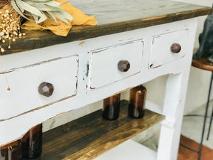 Beautiful Farmhouse Entryway Table or Coffee Bar