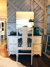 Load image into Gallery viewer, Gorgeous Vintage Wood Vanity with Chair