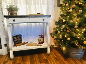 Gorgeous Antique Farmhouse Rolling Kitchen Island