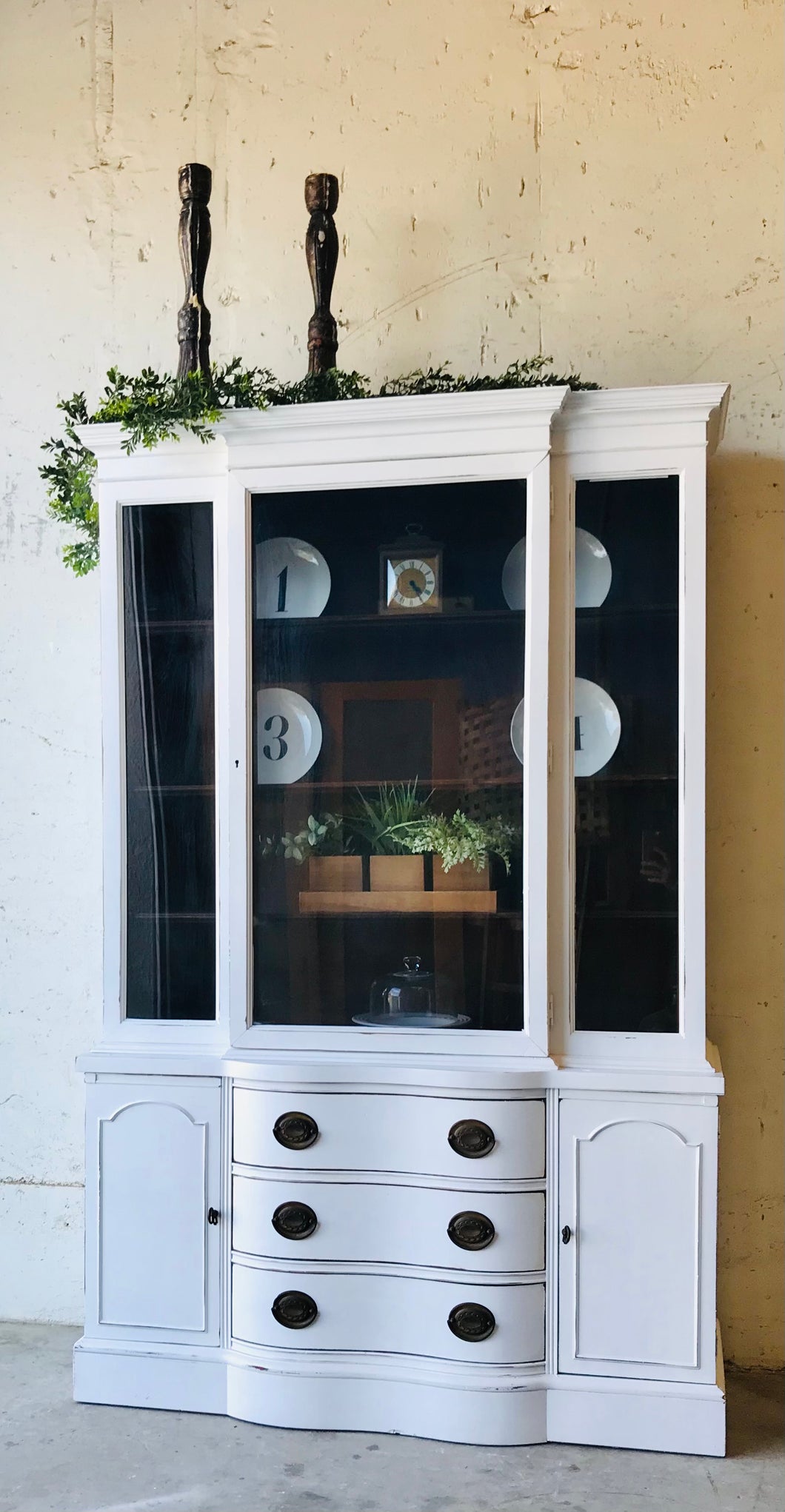 Beautiful Vintage Farmhouse China Cabinet