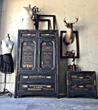 Load image into Gallery viewer, Unique Vintage Armoire &amp; Nightstand (2pc)