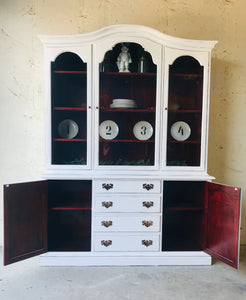 Classy Large Vintage Farmhouse China Cabinet