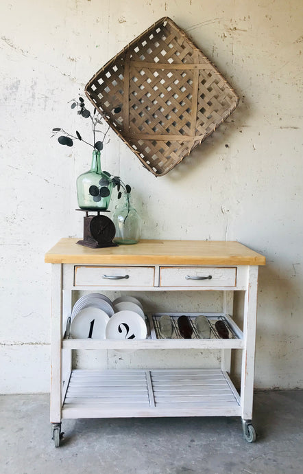 Beautiful Chippy Rolling Kitchen Island