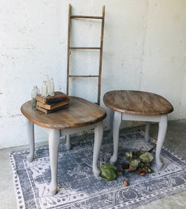 Cute French Gray End Table Set (2pc)