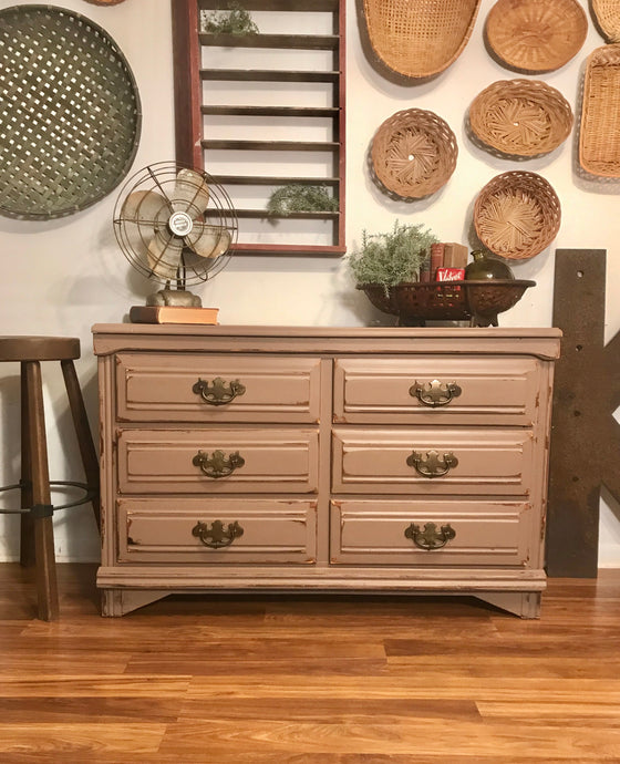 Rustic Taupe Dresser or Buffet Table