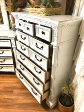 Load image into Gallery viewer, Large shabby chic tall boy dresser