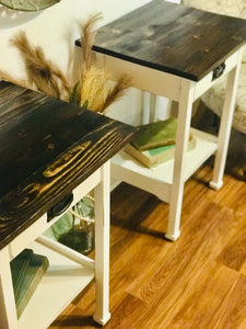 Perfect Farmhouse Nightstand or End Table Set