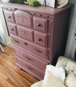 Lovely Vintage Pink Chest of Drawers