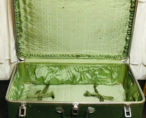 Vintage “Sears Featherlite” Green Suitcase