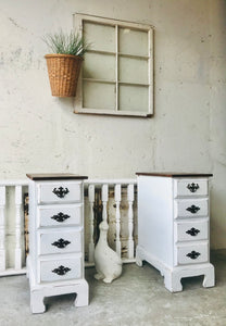 Pretty Repurposed Farmhouse Nightstand Set (2)